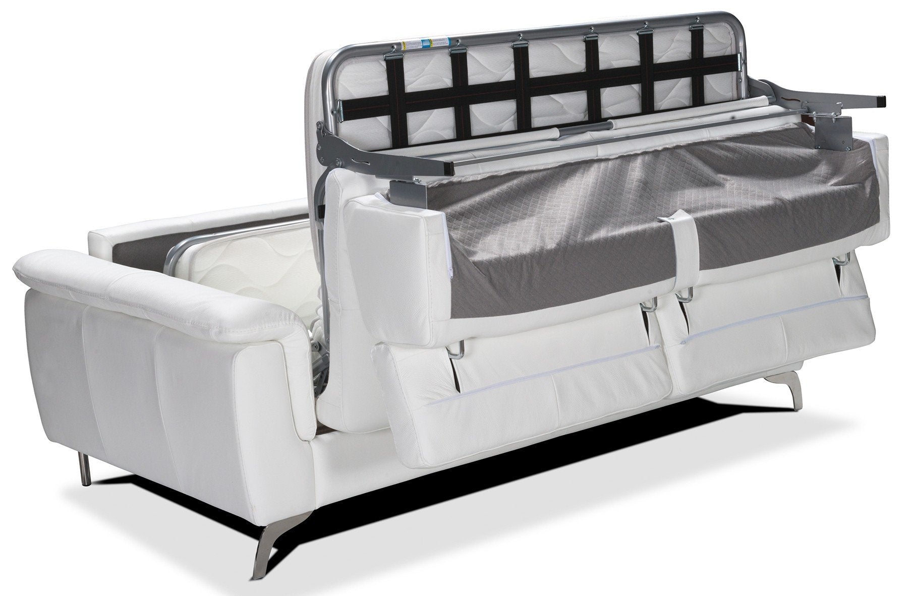 Canapé convertible BARI en cuir de vachette - Largeur 204 cm - Couchage 140cm