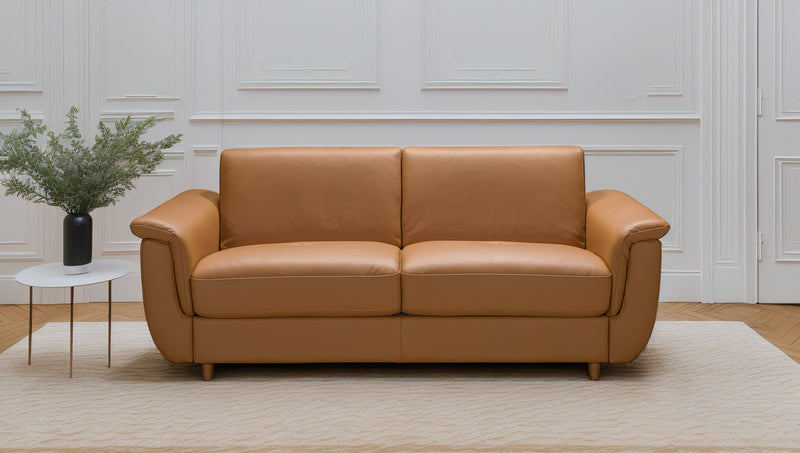 Canapé convertible COURCHEVEL en cuir de vachette - Largeur 197 cm - Couchage 140cm convertiblecenter