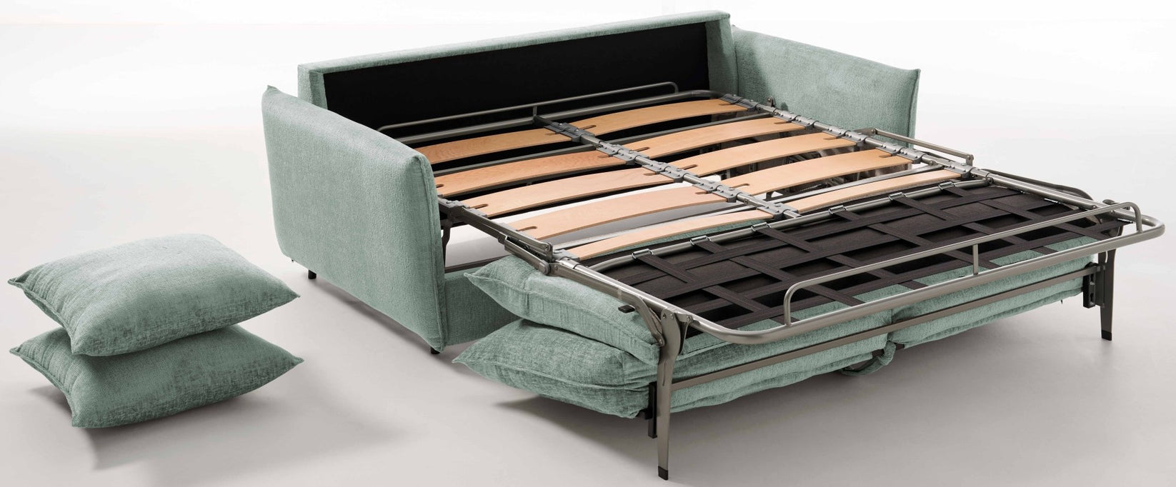 Canapé-lit design et convertible en tissu beige (Neu (gemäss