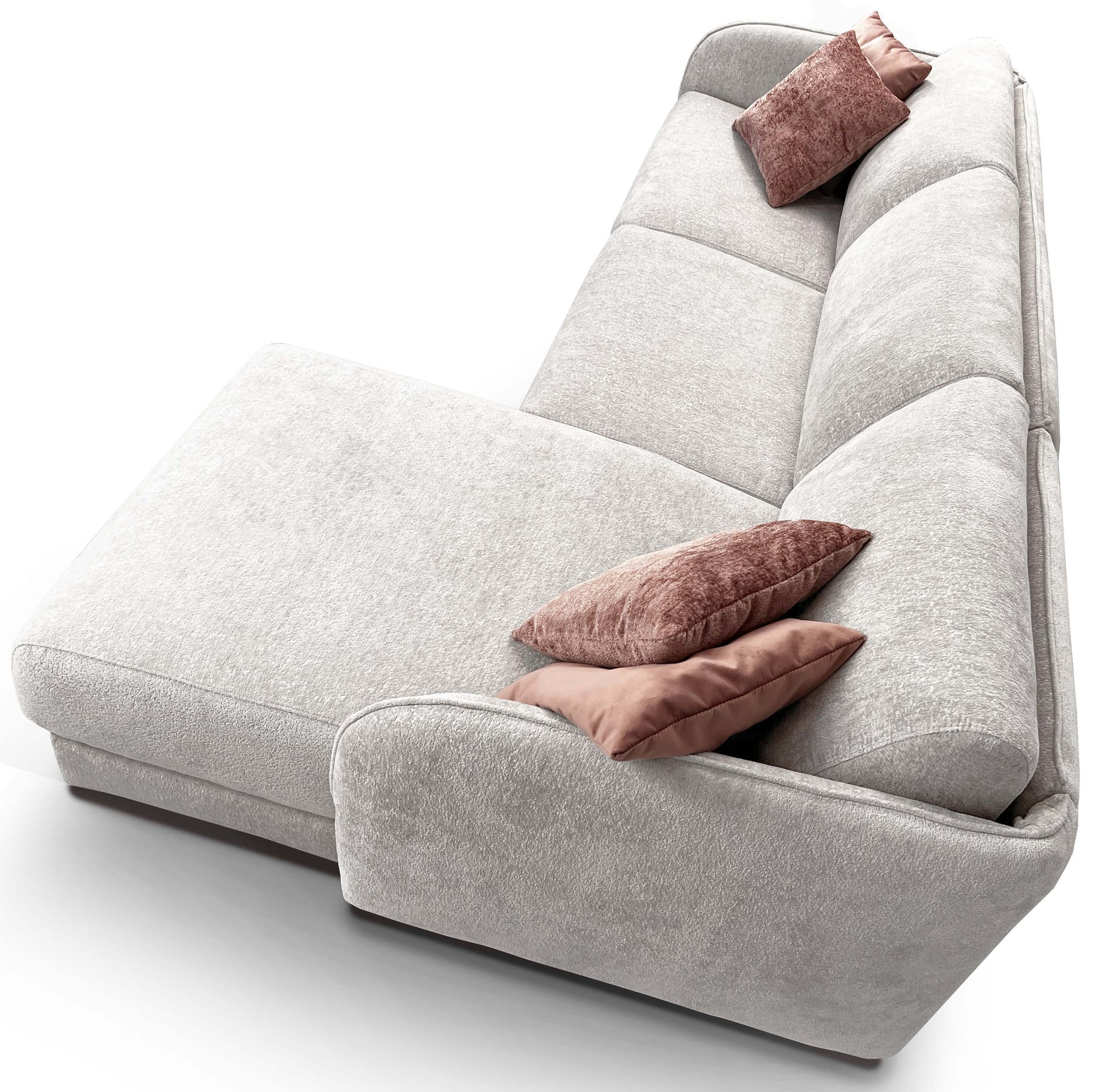 MERIBEL - Canapé d'angle convertible 5 places - Méridienne à droite - Couchage 140 x 190 cm - Largeur 260cm #Blanc 