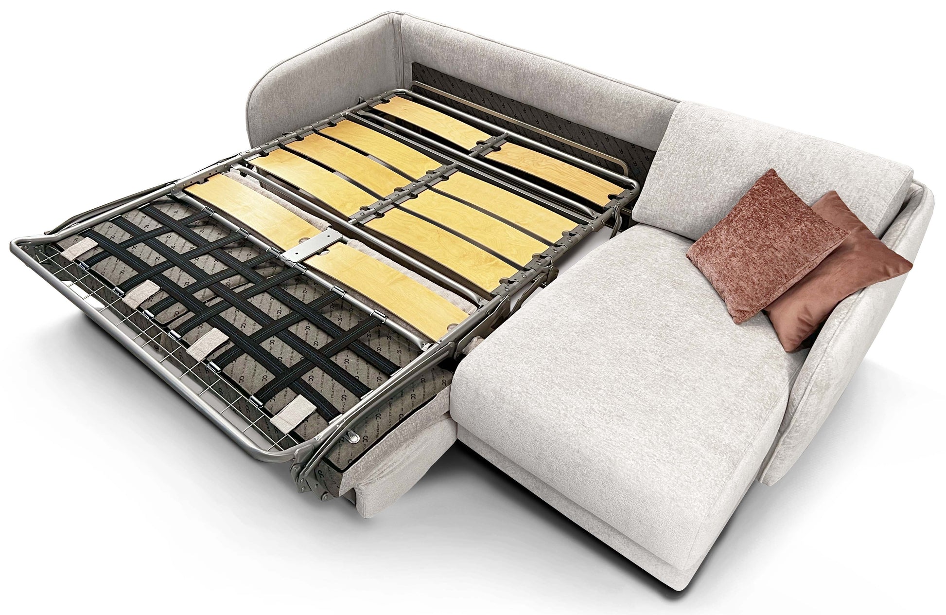MERIBEL - Canapé d'angle convertible 5 places - Méridienne à droite - Couchage 140 x 190 cm - Largeur 260cm #Blanc 