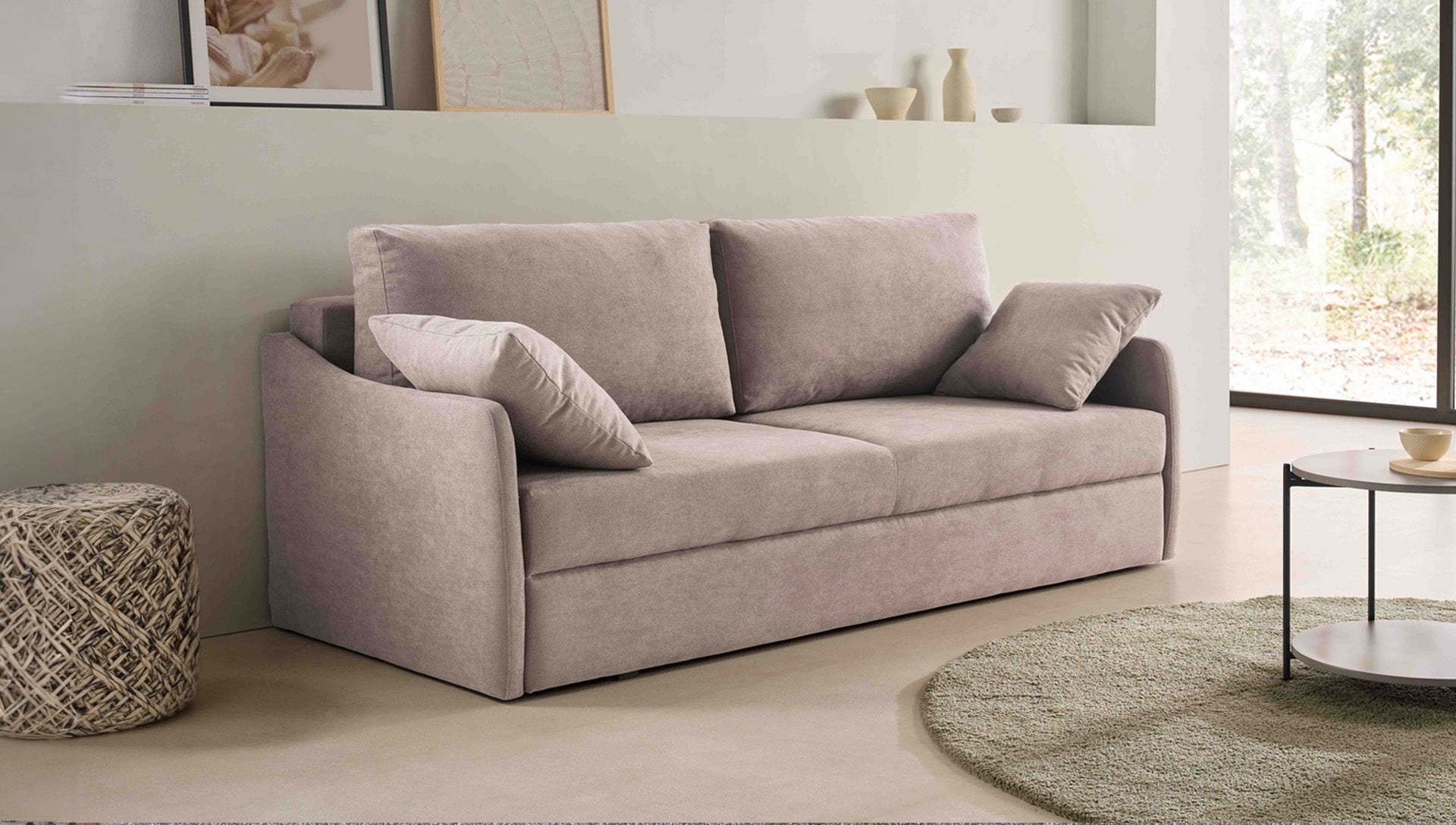 Canapé convertible 3 places ORVAULT - Largeur 187 cm - Couchage 140 cm