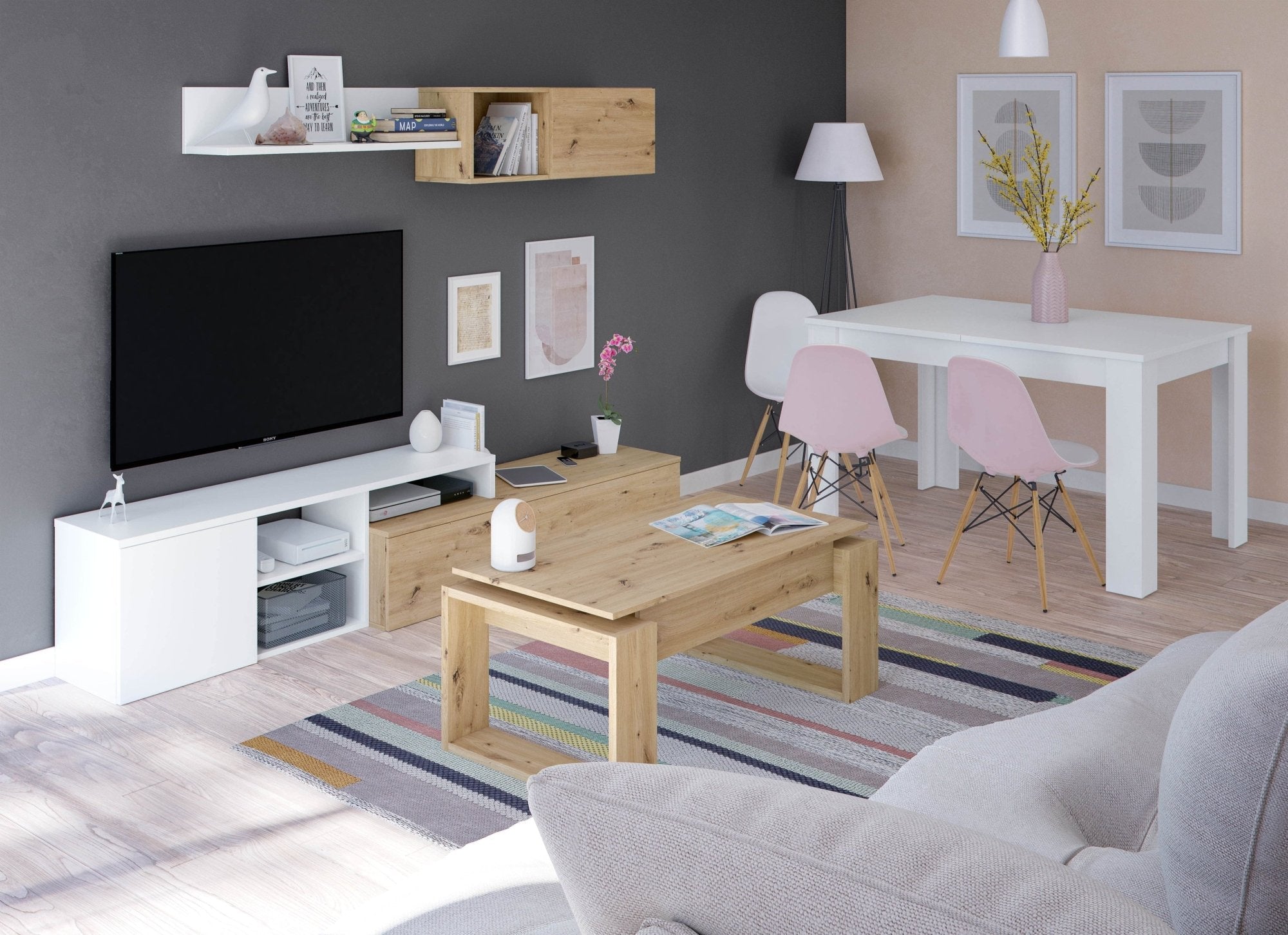 Table basse à plateau relevable PLATO